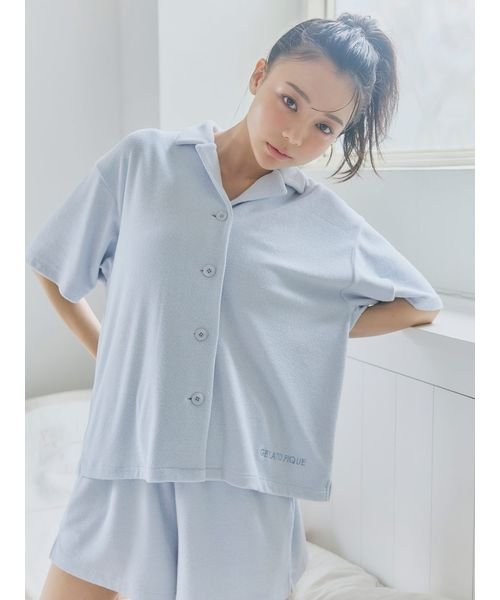 gelato pique(gelato pique)/【接触冷感】サマーカラーパイルシャツ＆ショートパンツセット/img01