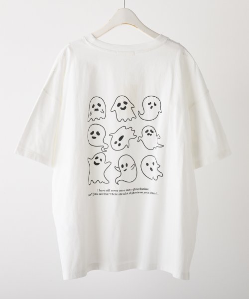 NICE CLAUP OUTLET(ナイスクラップ　アウトレット)/オバケプリント刺繍Tシャツ/img02
