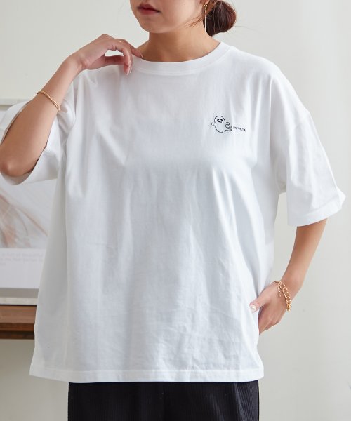 NICE CLAUP OUTLET(ナイスクラップ　アウトレット)/オバケプリント刺繍Tシャツ/img09