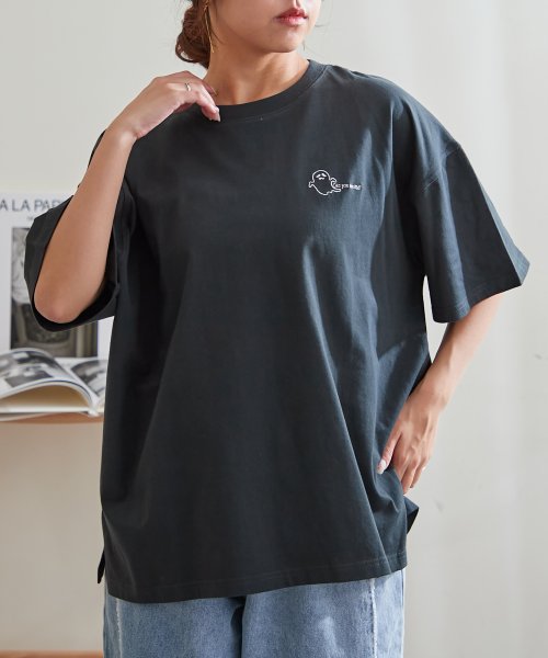 NICE CLAUP OUTLET(ナイスクラップ　アウトレット)/オバケプリント刺繍Tシャツ/img10
