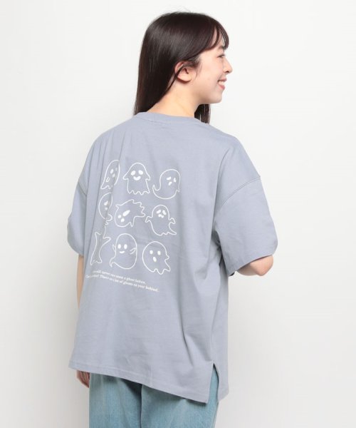 NICE CLAUP OUTLET(ナイスクラップ　アウトレット)/オバケプリント刺繍Tシャツ/img23