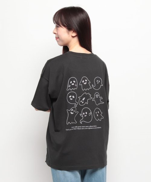 NICE CLAUP OUTLET(ナイスクラップ　アウトレット)/オバケプリント刺繍Tシャツ/img24
