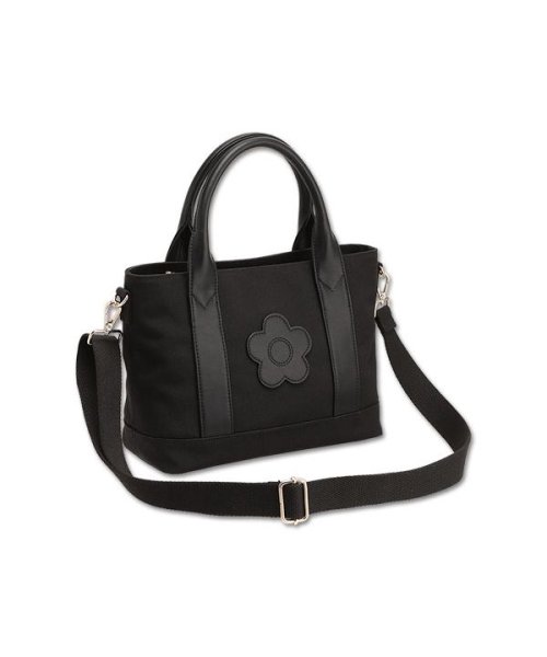 スクエアデイジーパッチ 2WAYミニトート ブラック