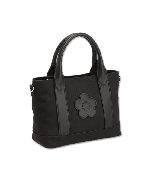 スクエアデイジーパッチ 2WAYミニトート ブラック