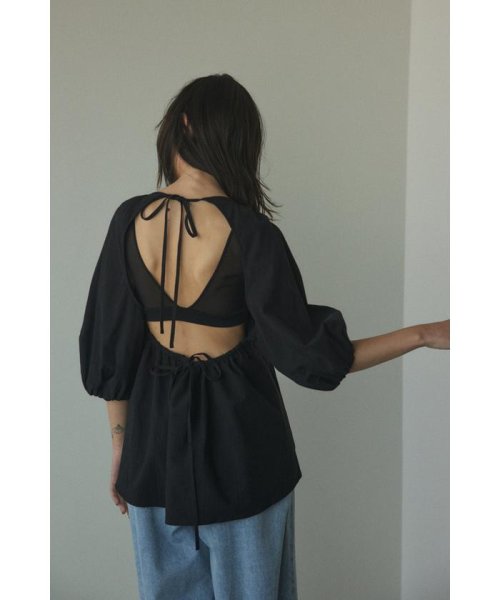 BLACK BY MOUSSY(ブラックバイマウジー)/back open gather blouse/img11