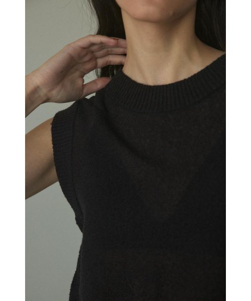 BLACK BY MOUSSY(ブラックバイマウジー)/back button knit tops/img13