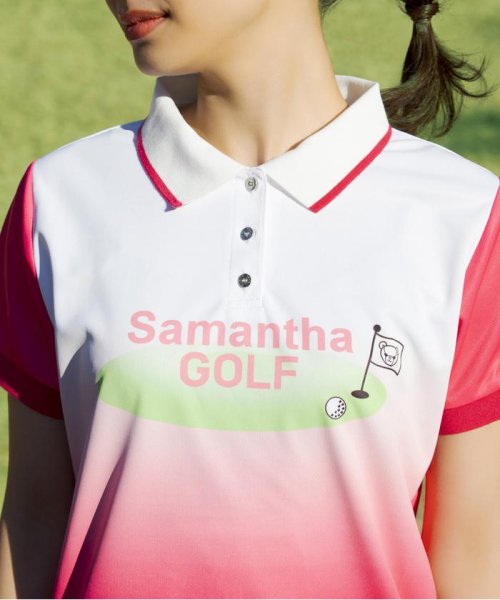 Samantha GOLF(サマンサゴルフ)/グリーンロゴグラデーションポロシャツ/img02