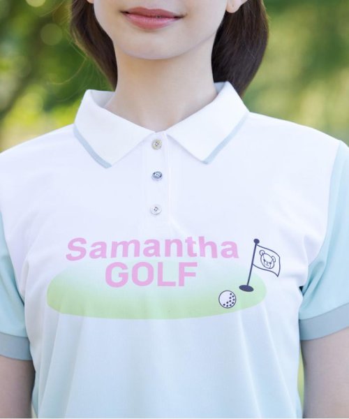Samantha GOLF(サマンサゴルフ)/グリーンロゴグラデーションポロ/img05