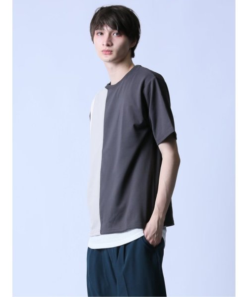 semanticdesign(セマンティックデザイン)/KAITEKI+ 縦切替 クルーネック半袖Tシャツ/img10