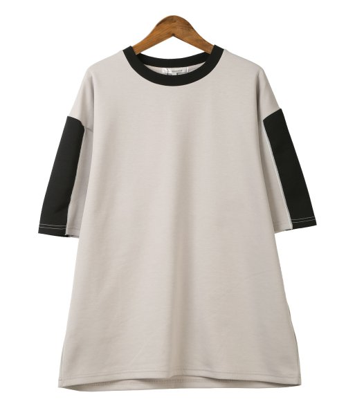 LUXSTYLE(ラグスタイル)/袖切り替え半袖Tシャツ/Tシャツ 半袖 トップス メンズ レディース 春 夏 サマー ビッグシルエット/img08