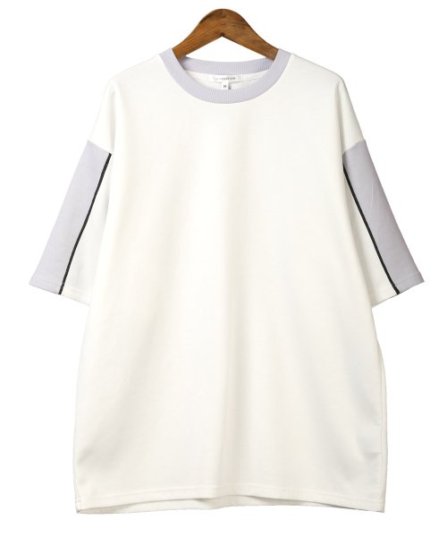 LUXSTYLE(ラグスタイル)/袖切り替え半袖Tシャツ/Tシャツ 半袖 トップス メンズ レディース 春 夏 サマー ビッグシルエット/img10