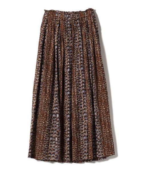 【SHIPS別注】UHURU:〈手洗い可能〉プリント ロング ギャザー スカート UHURU ラメ糸