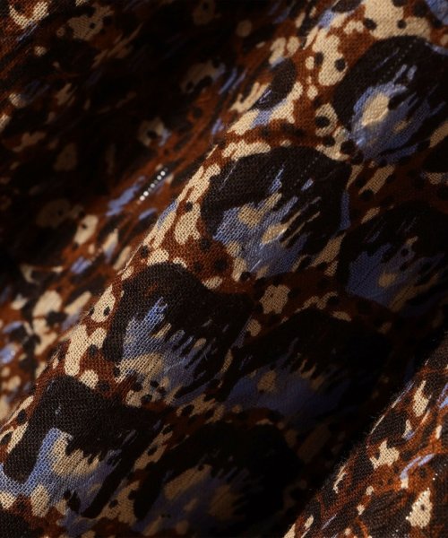 【SHIPS別注】UHURU:〈手洗い可能〉プリント ロング ギャザー スカート UHURU ラメ糸