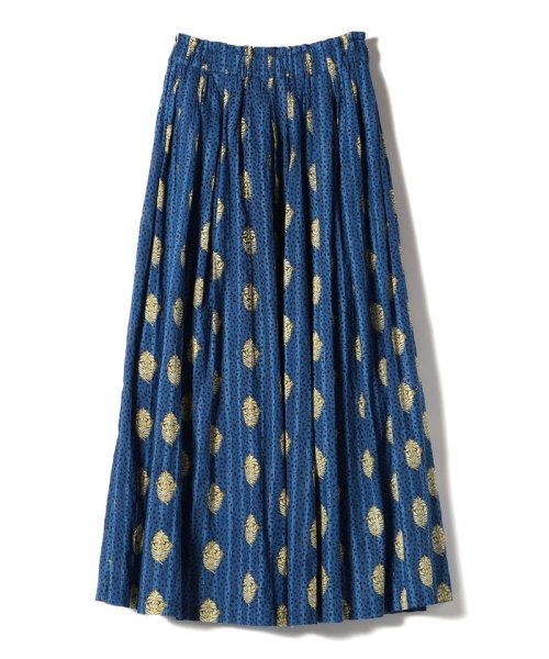 【SHIPS別注】UHURU:〈手洗い可能〉プリント ロング ギャザー スカート UHURU ラメ糸
