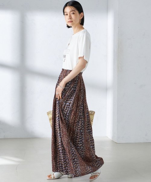 【SHIPS別注】UHURU:〈手洗い可能〉プリント ロング ギャザー スカート UHURU ラメ糸