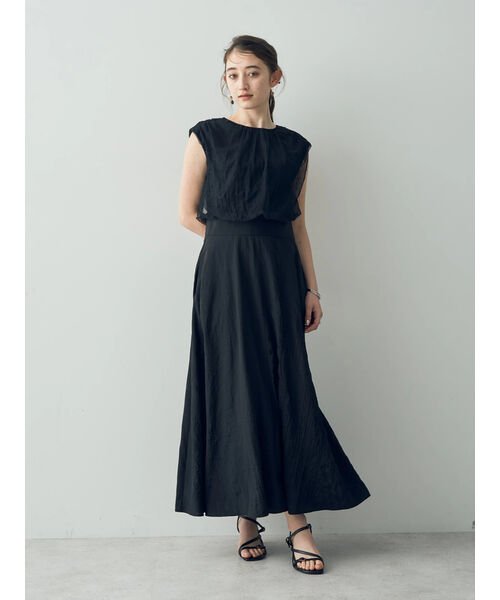 チュールレイヤードワンピース 無し