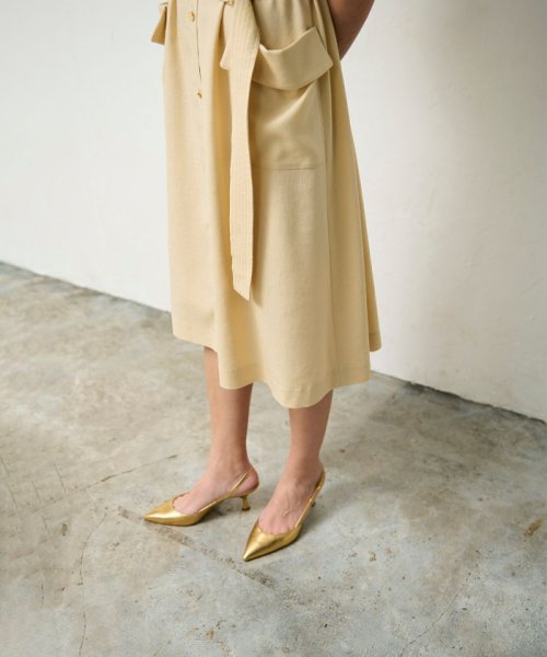 リネンタッチサファリドレス 