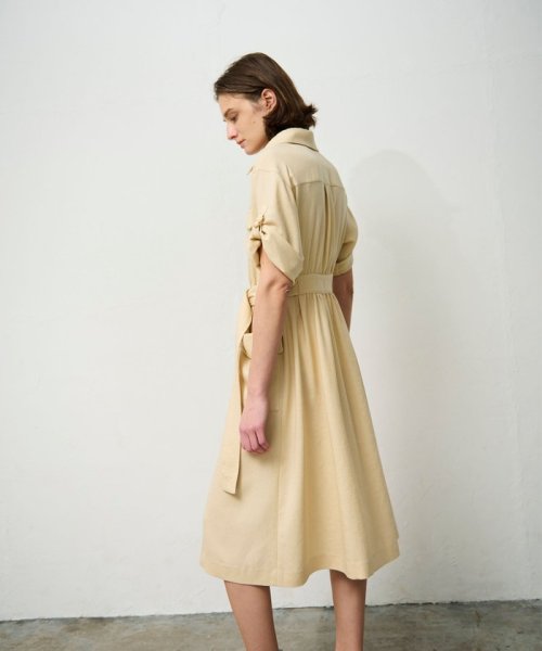 リネンタッチサファリドレス 