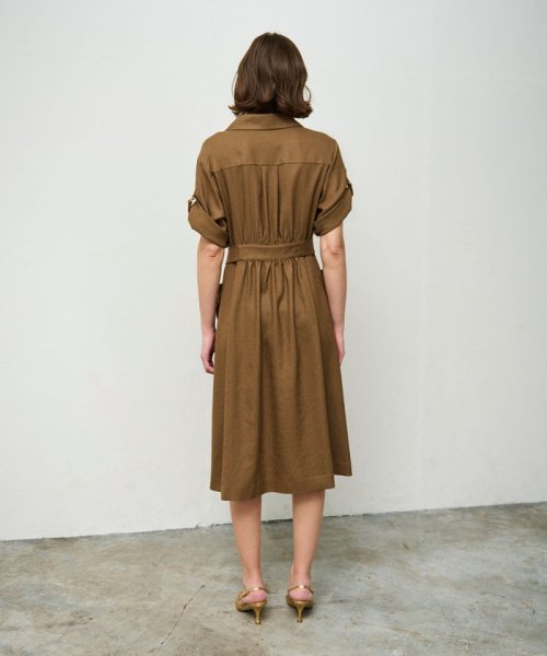 リネンタッチサファリドレス 