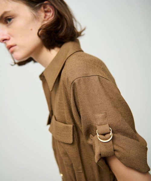 リネンタッチサファリドレス 