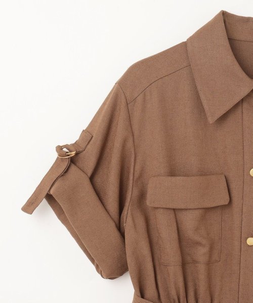 リネンタッチサファリドレス 