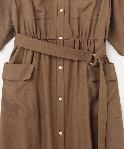 リネンタッチサファリドレス 