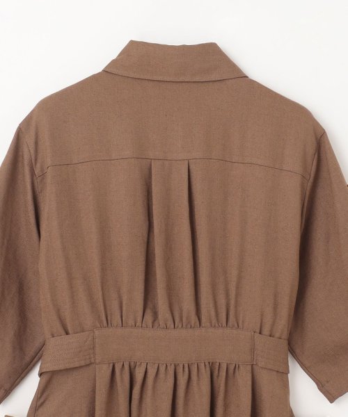 リネンタッチサファリドレス 