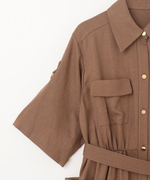リネンタッチサファリドレス 