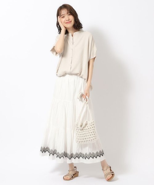 SHOO・LA・RUE(シューラルー)/ふわっと揺れる インド綿 ティアード刺繍スカート/img03
