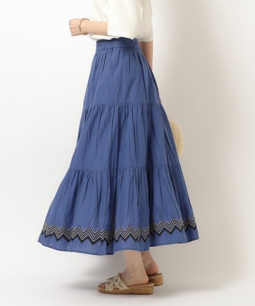 SHOO・LA・RUE(シューラルー)/ふわっと揺れる インド綿 ティアード刺繍スカート/img14