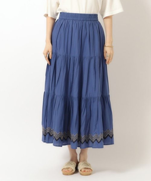 SHOO・LA・RUE(シューラルー)/ふわっと揺れる インド綿 ティアード刺繍スカート/img17