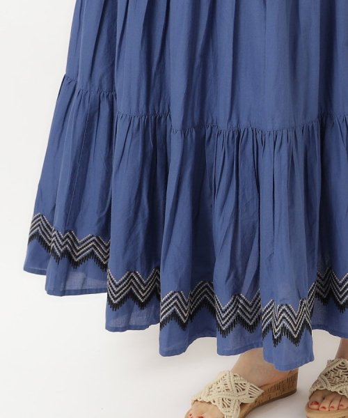 SHOO・LA・RUE(シューラルー)/ふわっと揺れる インド綿 ティアード刺繍スカート/img21