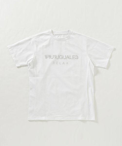 1PIU1UGUALE3 RELAX(1PIU1UGUALE3 RELAX)/1PIU1UGUALE3 RELAX(ウノピゥウノウグァーレトレ リラックス)ランダムラインストーンロゴ半袖Tシャツ/img15
