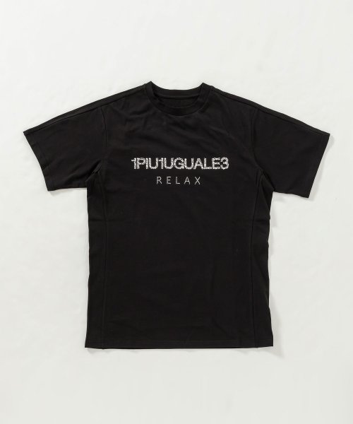 1PIU1UGUALE3 RELAX(1PIU1UGUALE3 RELAX)/1PIU1UGUALE3 RELAX(ウノピゥウノウグァーレトレ リラックス)ランダムラインストーンロゴ半袖Tシャツ/img18