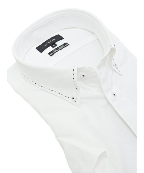 TAKA-Q(タカキュー)/ノーアイロンストレッチ スタンダードフィット ボタンダウン半袖ニットシャツ/img01