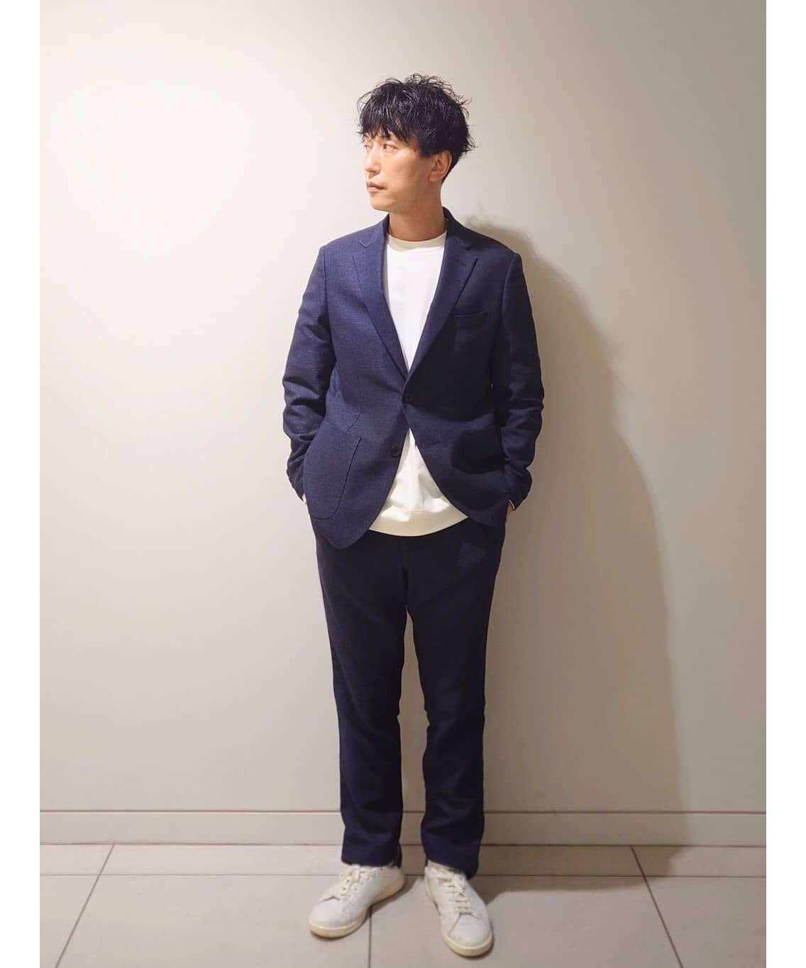 予約販売】テーラードジャージージャケット 杢カラミストレッチ