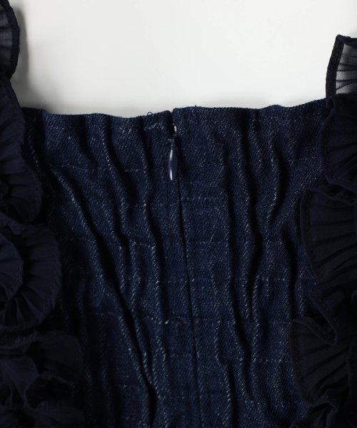 ショルダーフリルIラインワンピース 予めご了承ください