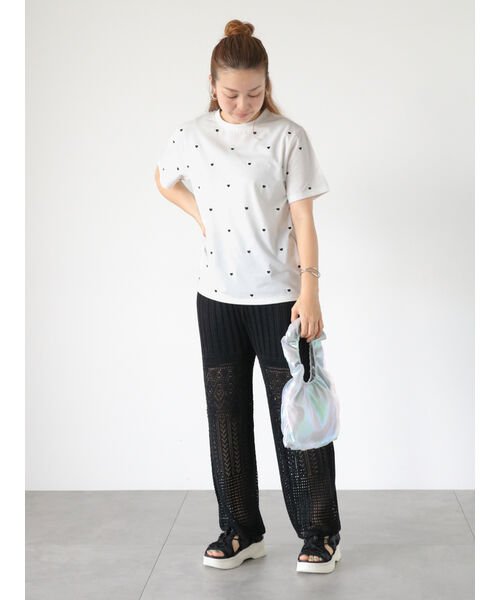 Lugnoncure(ルノンキュール)/【接触冷感】ハート刺繍Tシャツ/img04