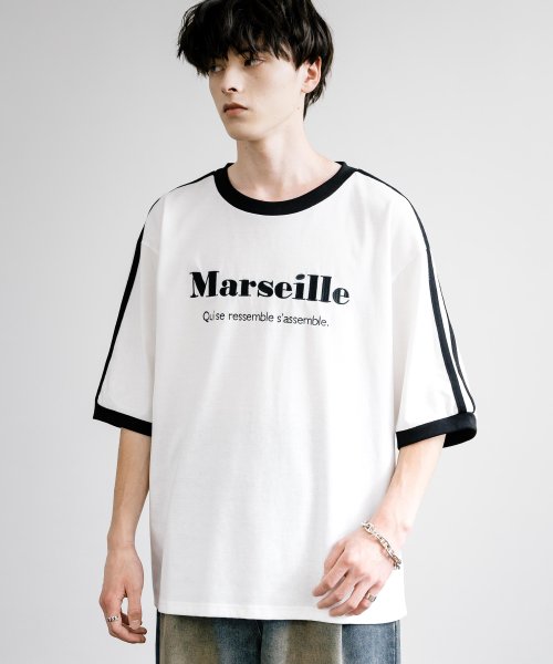 Rocky Monroe(ロッキーモンロー)/Tシャツ 半袖 メンズ レディース カットソー オーバーサイズ ビッグシルエット リラックス ゆったり モノトーン リンガー クルーネック 刺繍 ハート 袖ライ/img10