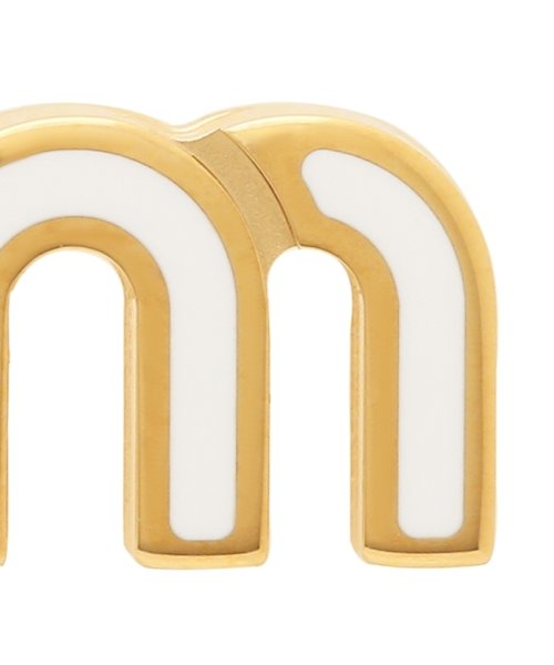 MIUMIU(ミュウミュウ)/ミュウミュウ ピアス エナメルメタルピアス ロゴ ホワイト ゴールド レディース MIU MIU 5JO911 2F6T F0009/img02