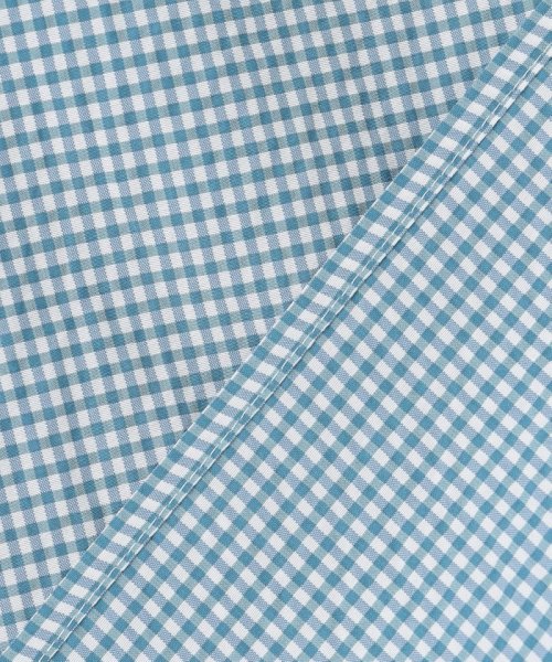 【洗える】アセVis ギンガム ボリュームスリーブ ブラウス 大きいサイズ 小さいサイズ