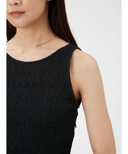 バックリボンカットコンビワンピース ベルテッド クレープ キャップスリーブ ドレス W1638610368(12650円)