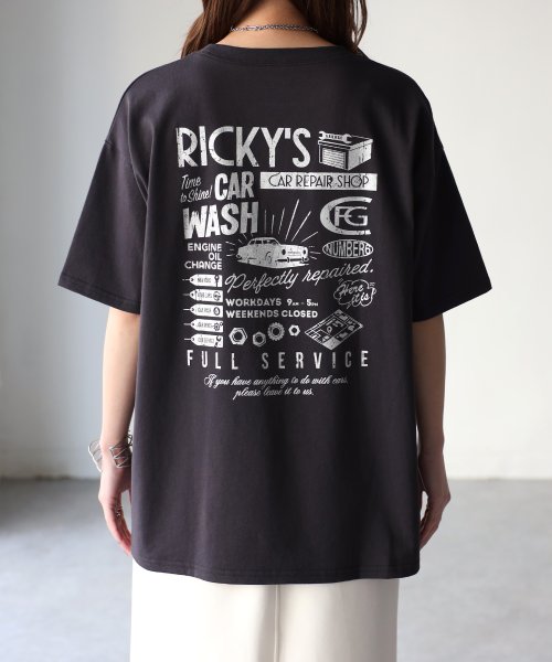 Riberry(リベリー)/前後箔シルバ－プリントTシャツ/img50
