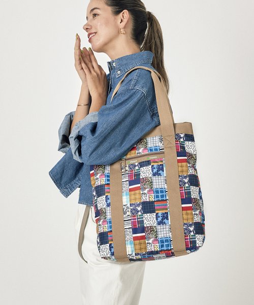 N/S ZIP TOTE50THグリッドパッチワーク N/S ZIP