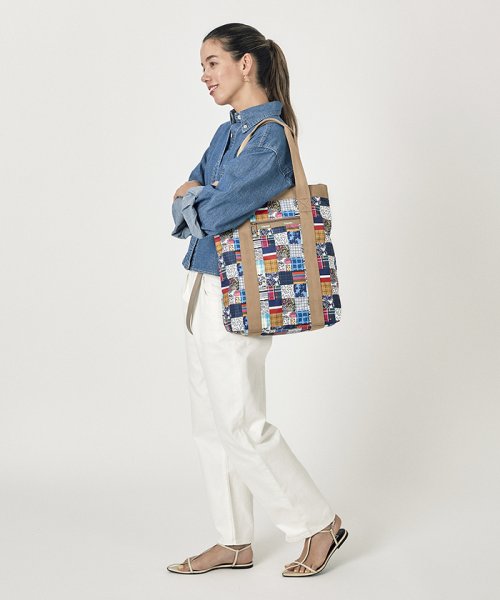 N/S ZIP TOTE50THグリッドパッチワーク N/S ZIP