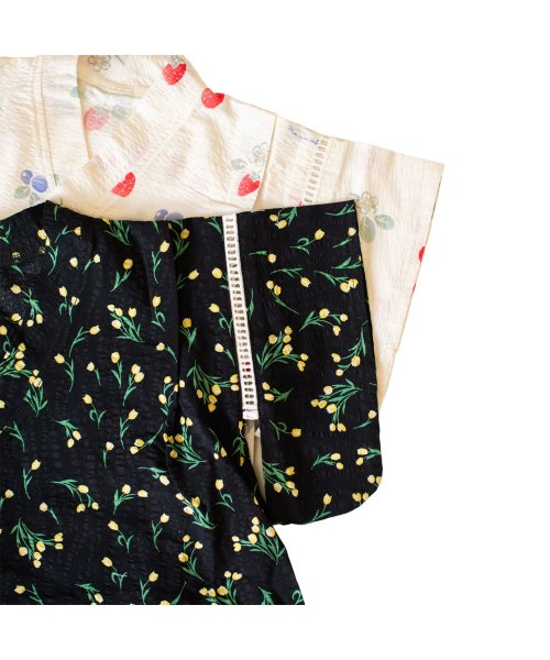 mocmof モクモフ 子供服 女の子 男の子 ロンパース 花柄 ベビー 赤ちゃん 70－90対応 帯付き 浴衣袖 帯付き 浴衣袖ロンパース 花柄 ブラック ア 人気・おすすめ｜使いやすい・旅行におすすめ セール中 全国発送 国内発送対応