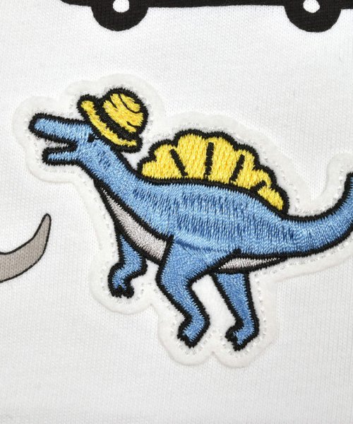 SLAP SLIP(スラップスリップ)/恐竜昆虫海のいきものいろんなモチーフ渋滞プリントラグランスリーブ半袖Tシャツ(8/img06