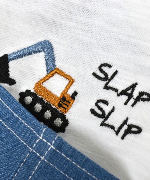 SLAP SLIP(スラップスリップ)/デニムポケット付きはたらくくるま刺しゅうラグランスリーブ半袖Tシャツ(80~12/img08