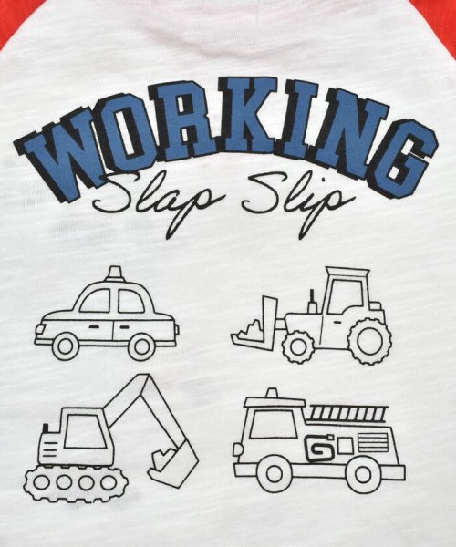 SLAP SLIP(スラップスリップ)/デニムポケット付きはたらくくるま刺しゅうラグランスリーブ半袖Tシャツ(80~12/img11