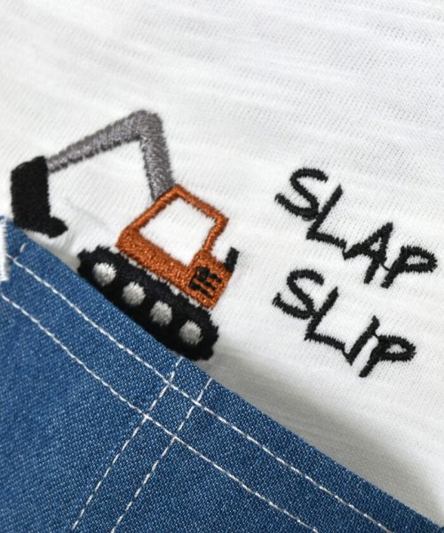 SLAP SLIP(スラップスリップ)/デニムポケット付きはたらくくるま刺しゅうラグランスリーブ半袖Tシャツ(80~12/img16